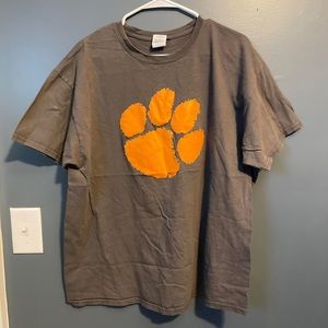 Vintage Grey Clemson Logo T-Shirt